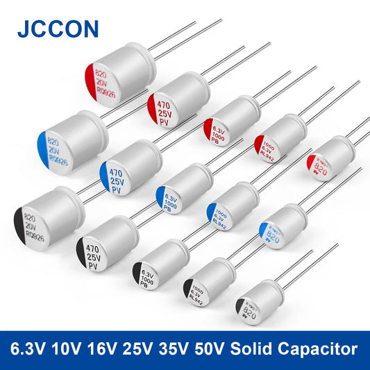Solid capacitor 6.3V to 50V 100uF to 1000uF for motherboard and graphics card applications