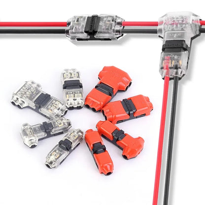 T tap wire connector with solid connection design