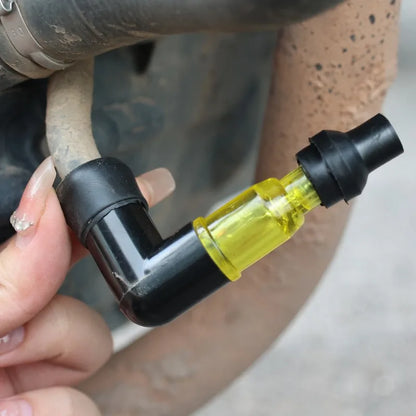 Motorcycle ignition spark plug cap installation and modification accessory