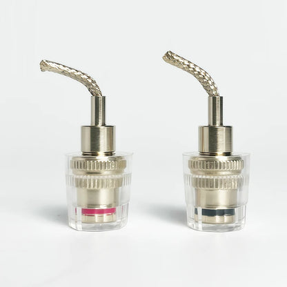 Clear speaker binding posts for amplifier, HiFi and audio speakers, with gold-plated copper terminals for high-quality sound