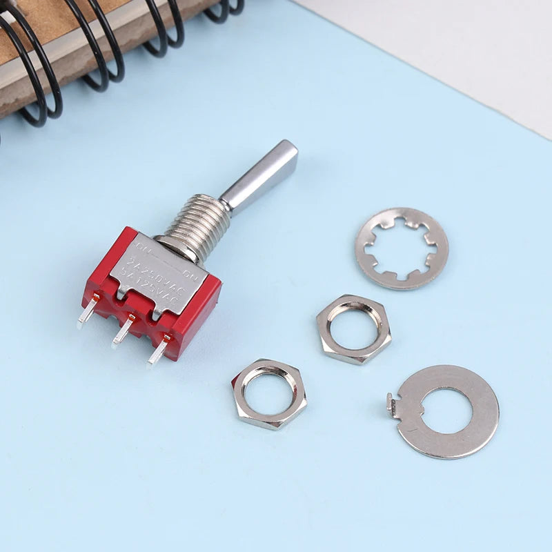SPST DPST flat handle toggle switch 2A 250VAC