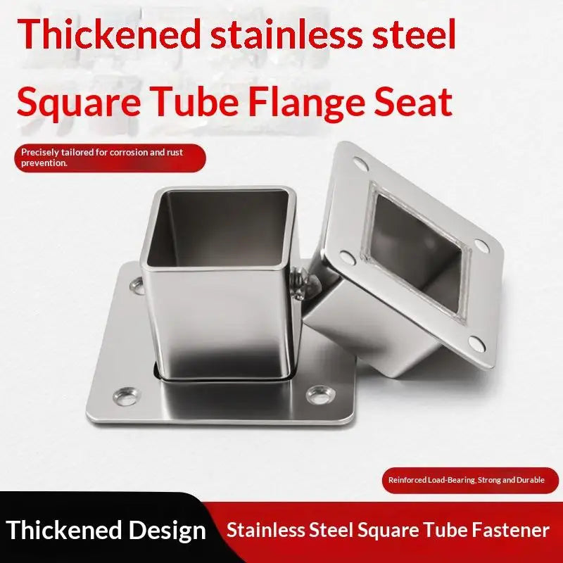 Flange base stainless steel square tube connector