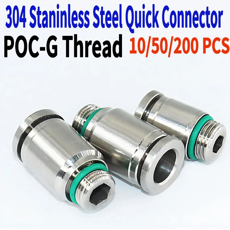 stainless steel 304 POC-G internal hexagonal quick insertion pneumatic fitting gas pipe quick insertion joint
