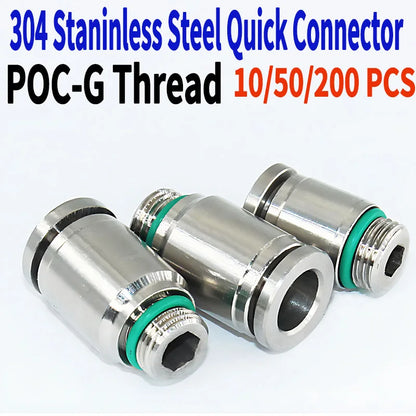 stainless steel 304 POC-G internal hexagonal quick insertion pneumatic fitting gas pipe quick insertion joint