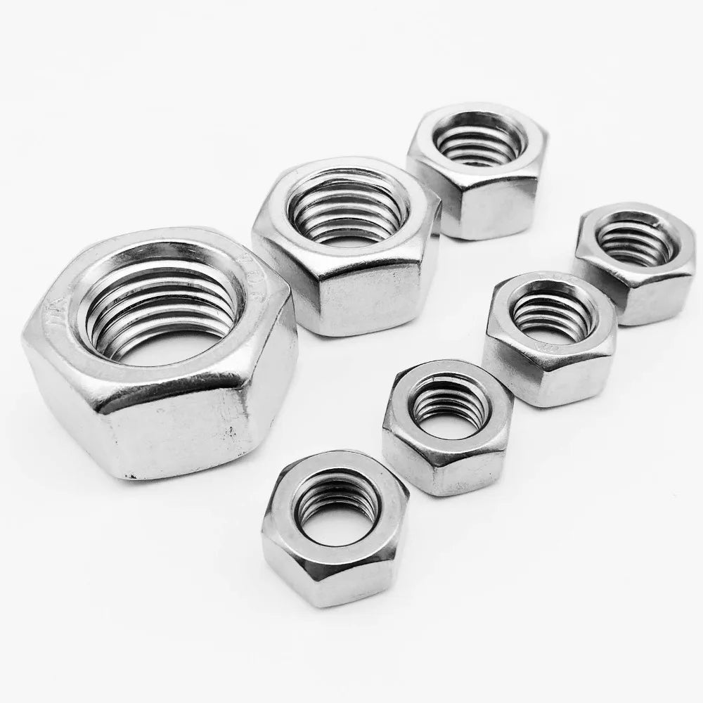 304 Stainless Steel Hex Nut UNC 2#–10# UNF 0#–10# US Coarse & Fine Thread Hexagon Keszoox
