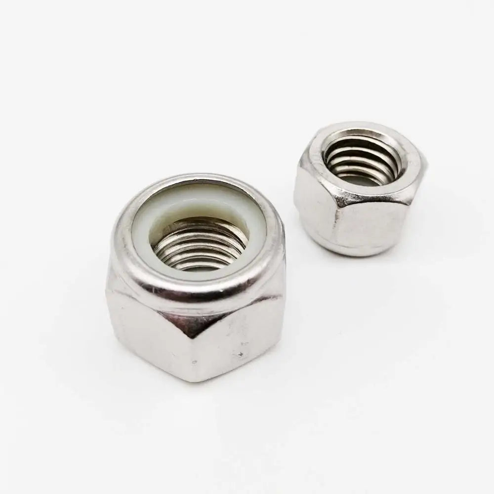 304 A2-70 Stainless Steel Hex Nylock Lock Nut UNC 2#-56 to 1/2-13 Coarse Thread Self-Locking Keszoox
