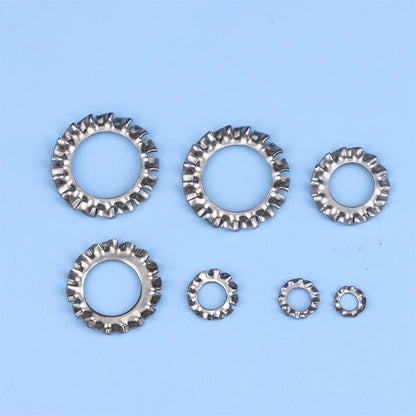 Stainless steel star lock washers assortment set M3 to M12 sizes