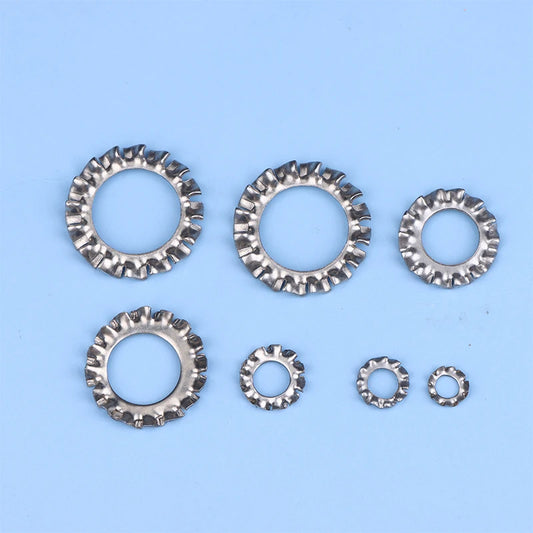 Stainless steel star lock washers assortment set M3 to M12 sizes
