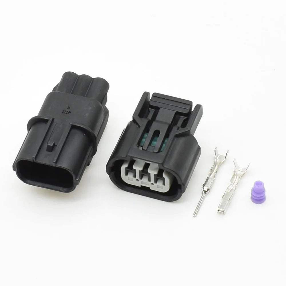 3-Pin Sumitomo HX 040 waterproof plug adapter 6189-0887 installed in car wiring harness showing ignition coil socket connection for CR-V