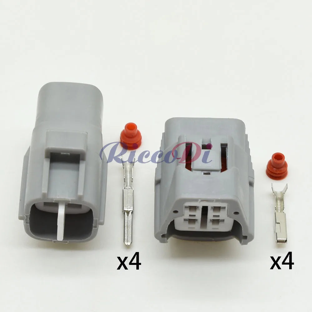 Close-up of Sumitomo TS090 4 Pin Oxygen Sensor Connector terminals for Suzuki Toyota Corolla 6188-0066 6189-0126