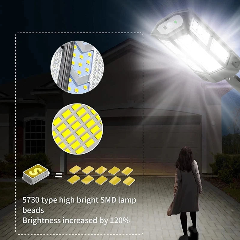 Super bright COB solar LED lamp for outdoor wall and street lighting