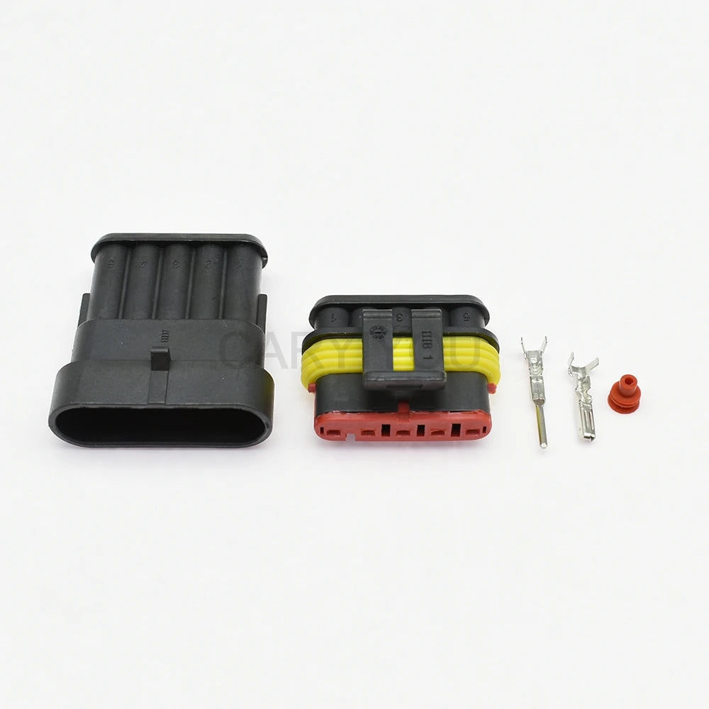 Superseal 5 pin auto cable connector waterproof male female plastic socket 282089-1 282107-1