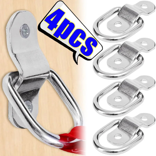 Surface mount D ring tie down clip for cargo fastening