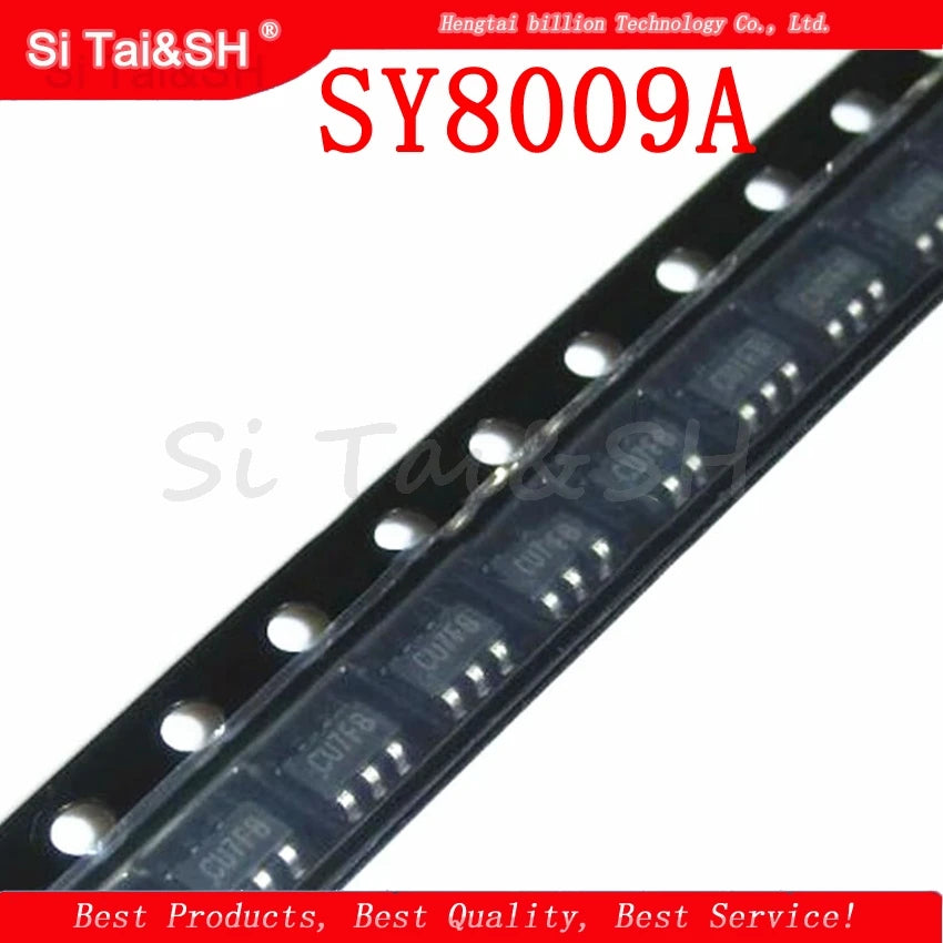 SY8009AAAC and SY8009A SOT23-5 DC-DC buck regulator IC, 1.5A adjustable output, ideal for voltage regulation and DIY electronics projects