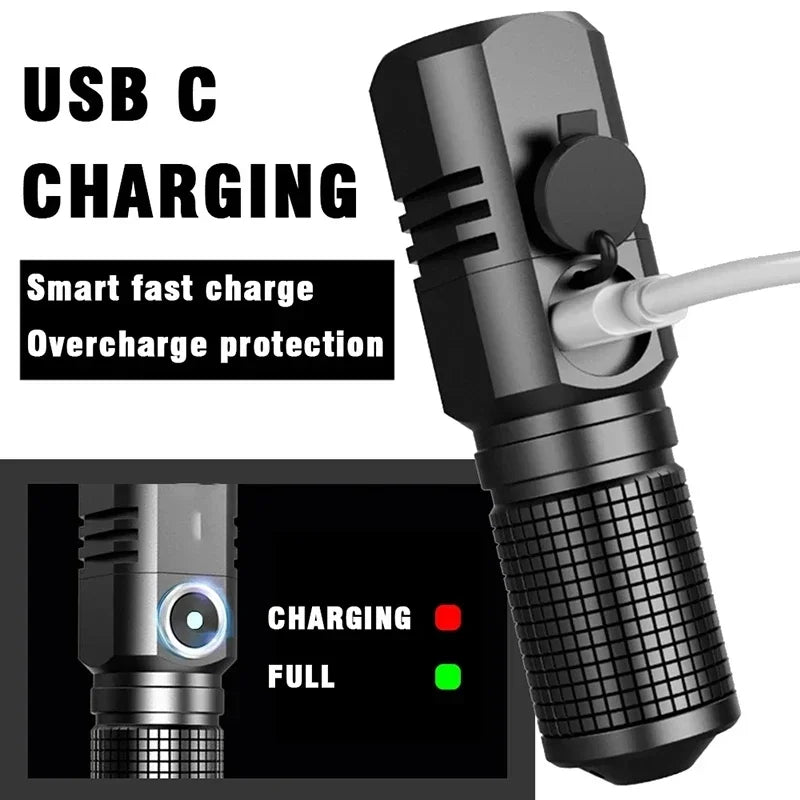 Zoomable tactical LED flashlight