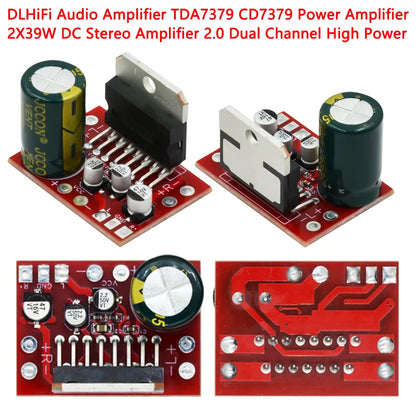 TDA7379 stereo audio amplifier module with 2x39W dual channel DC power output, suitable for DIY audio projects, HiFi speakers, and stereo amplification