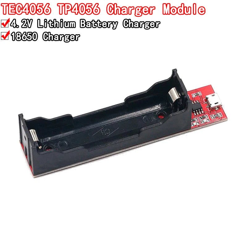 TEC4056 4.2V lithium battery charger module, non-protection board for 18650 batteries, ideal for DIY electronics and battery charging projects