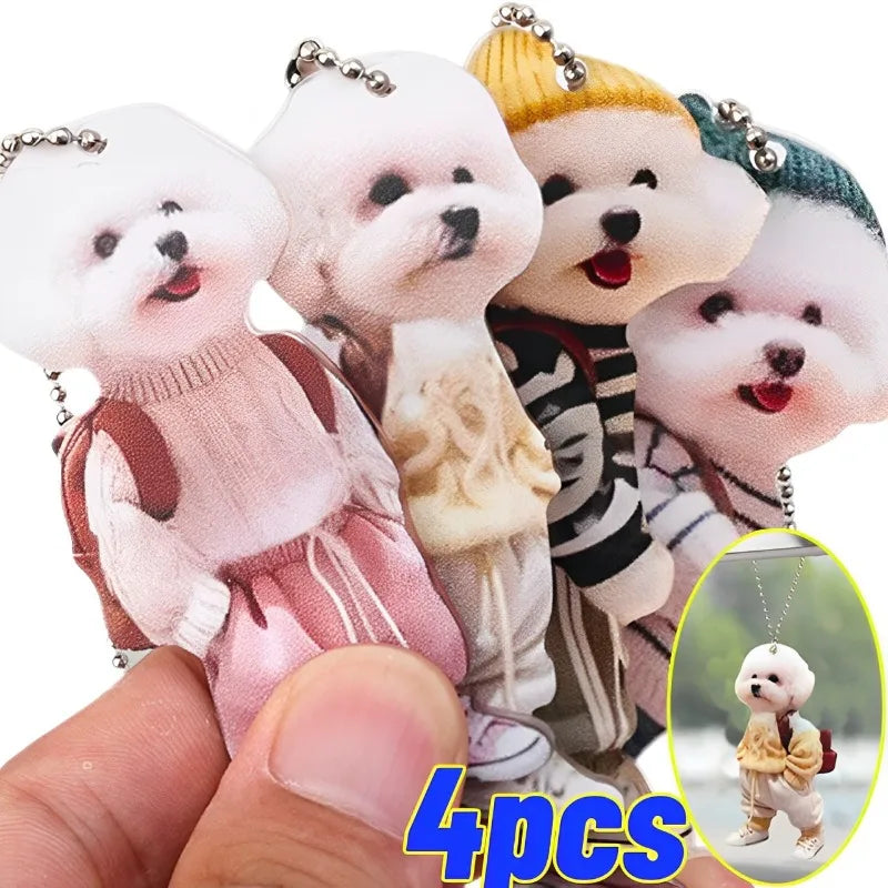 Cute teddy dog car hanging ornament