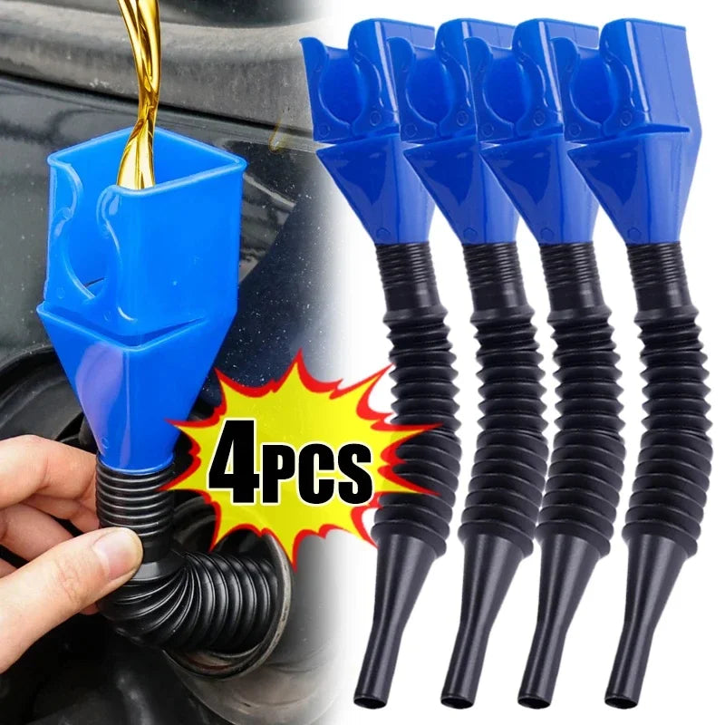 Telescopic car refueling funnel universal foldable transfer funnel for oil and gasoline