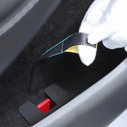 Emergency safety pull rope handle for Tesla rear door access