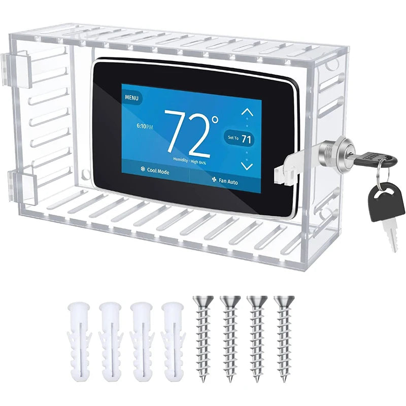 Thermostat lock box installation for home and office temperature control protection
