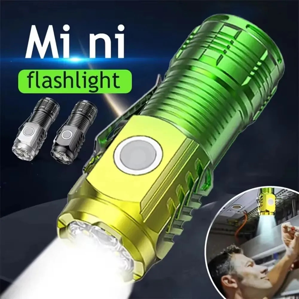 Three eyes little monster LED flashlight rechargeable mini torch