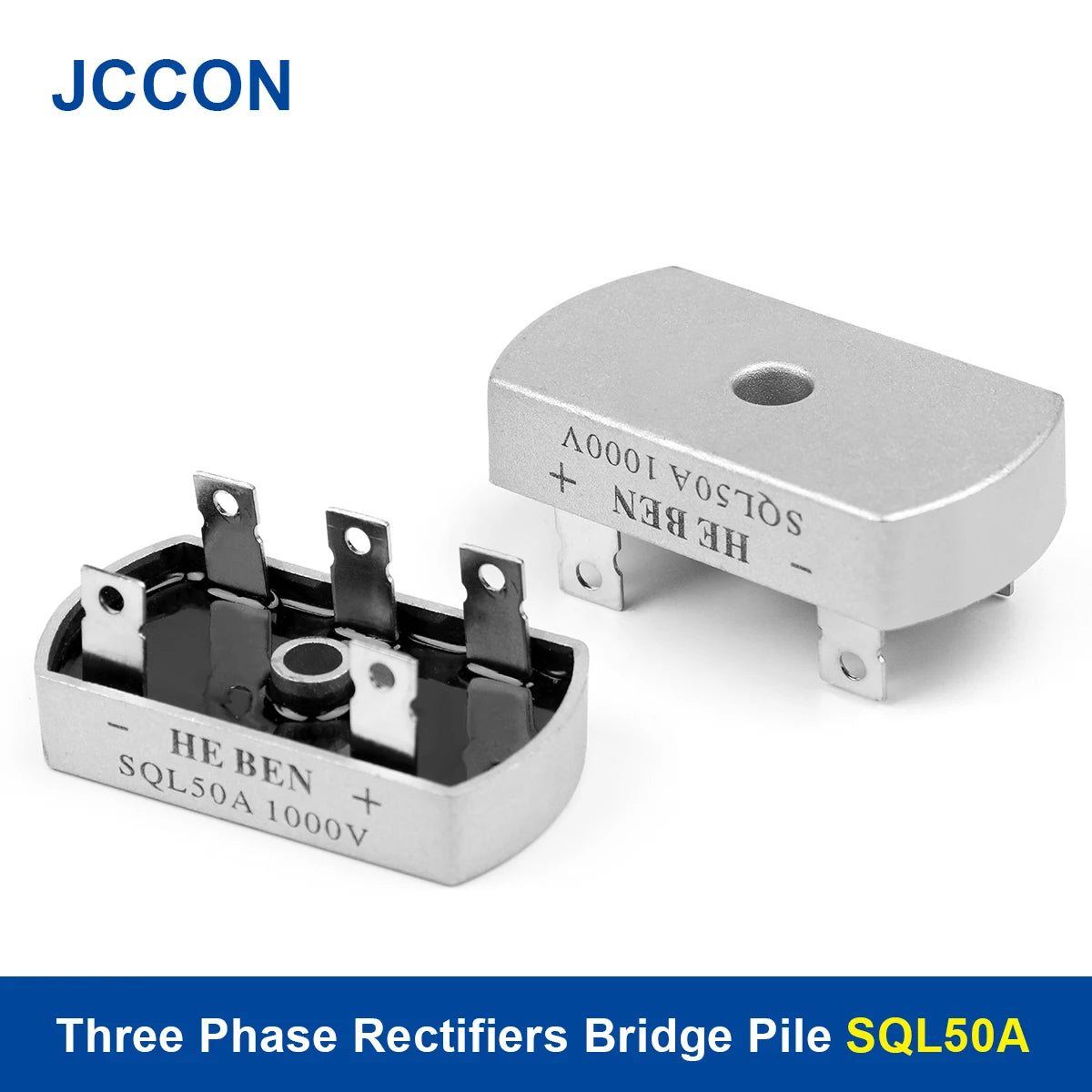 Three Phase SQL50A 1000V PWM Bridge Rectifier Diode 50A Aluminum Case for Industrial Power Supply