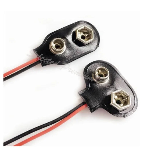 T/I type 15cm black and red cable connection with 9V battery clip connector and DC cable