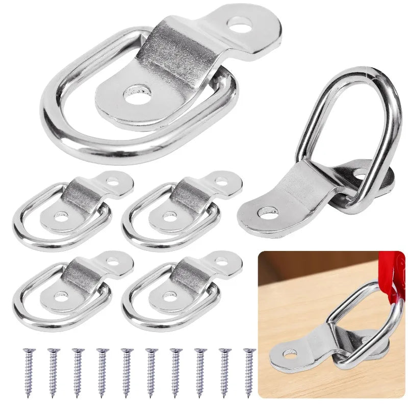 Tie down D ring fastener clip for trailer and truck