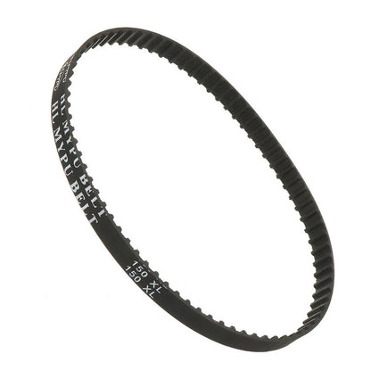 Black cogged rubber geared timing belt 75 teeth, 10mm wide and 5.08mm pitch for precise drive applications