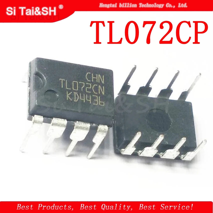 TL072CP dual operational amplifier IC in DIP-8 package, TL072CN high-performance OP amp for audio and electronics projects
