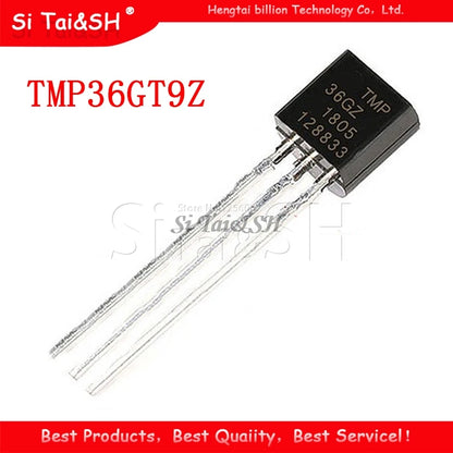 TMP36GT9Z TO-92 precision temperature sensor, TMP36 series, ideal for accurate temperature measurement and DIY electronics projects