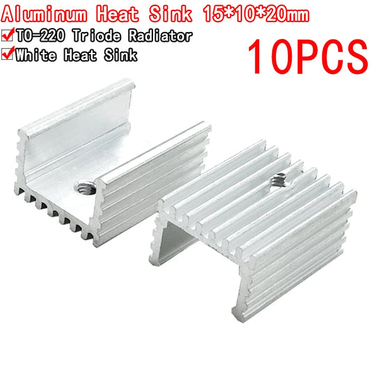 TO-220 heat sink 20x15x10mm, transistor radiator cooler for electronic circuits, power transistors, and DIY electronics projects