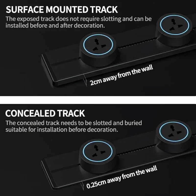 Track Socket Wall Power Rail Movable Sockets High-End Home Appliance P ...