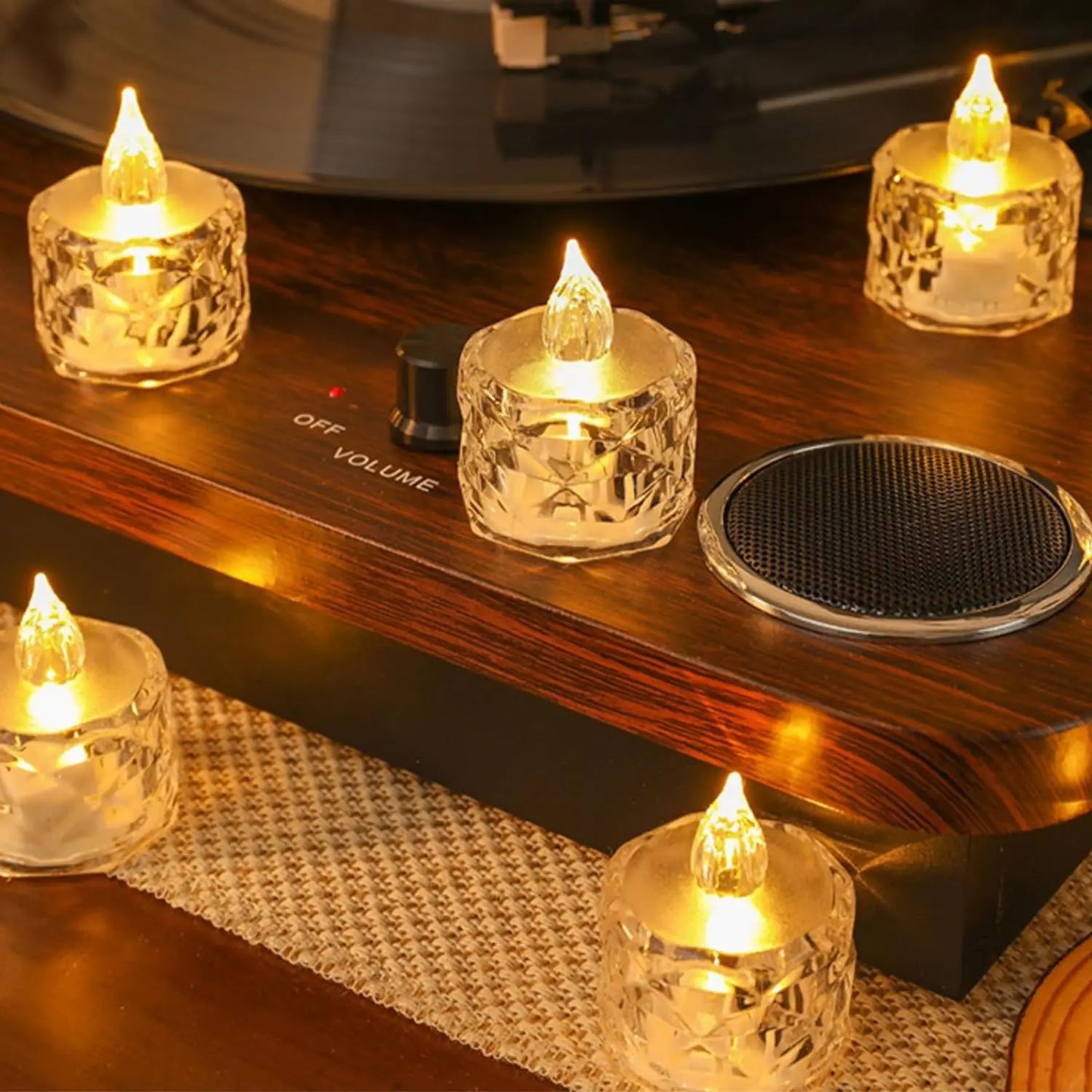 Transparent shell LED candle night lamp