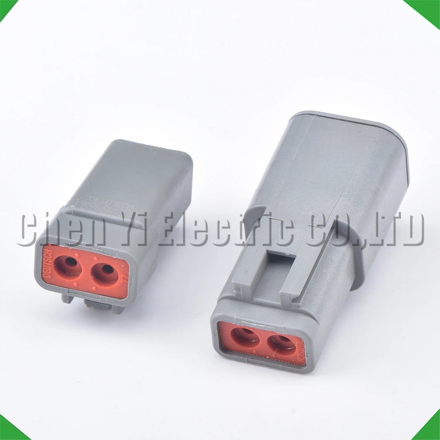 Grey 2 Pin DTP series waterproof connector, suitable for Cummins trucks, 15cm 12 AWG wire, DTP06-2S and DTP04-2P