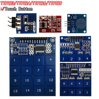 TTP223 TTP224 TTP226 TTP229 digital capacitive touch key sensor module for Arduino and electronic control projects