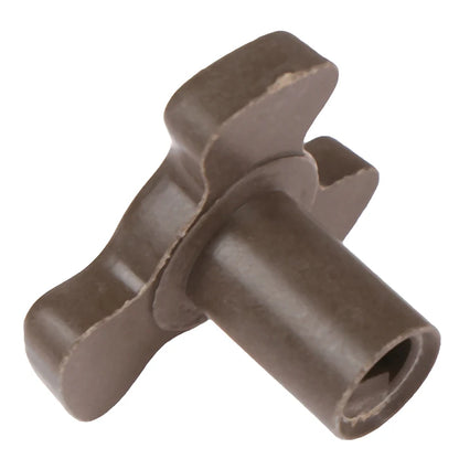 Microwave turntable roller guide installation for tray shaft support