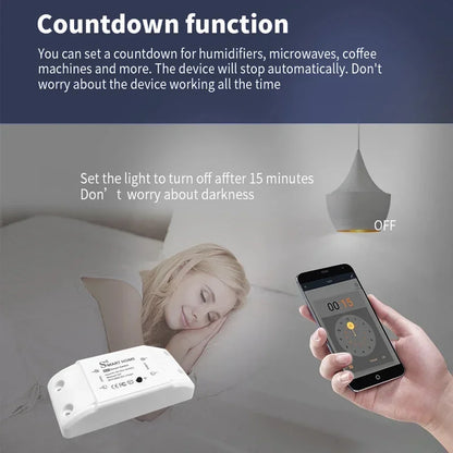 Tuya WiFi smart switch module used for remote LED light control via Alexa, Google Home, and Smart Life app
