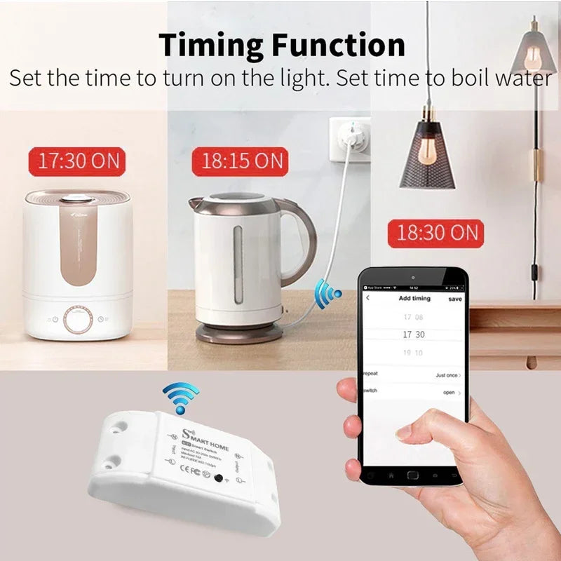 Series of Tuya WiFi smart switch modules compatible with Alexa, Google Home, and Smart Life app for LED control