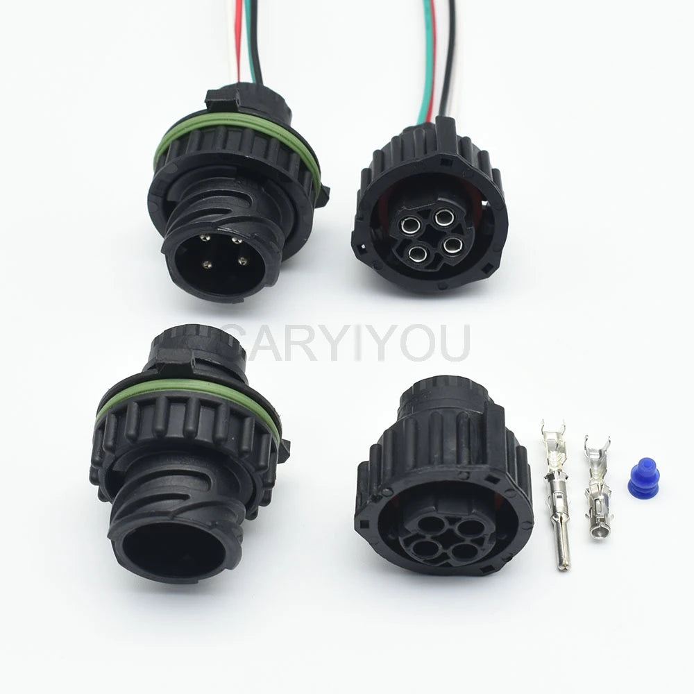 Sealed housing structure of Tyco 4 Pin round male female odometer speed sensor connector plug 1-967402-1 1-967325-1 for HOWO A7 truck