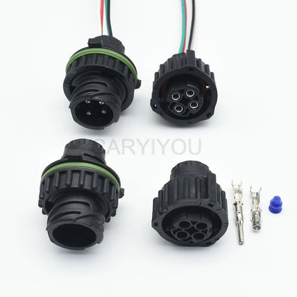 Sealed housing structure of Tyco 4 Pin round male female odometer speed sensor connector plug 1-967402-1 1-967325-1 for HOWO A7 truck