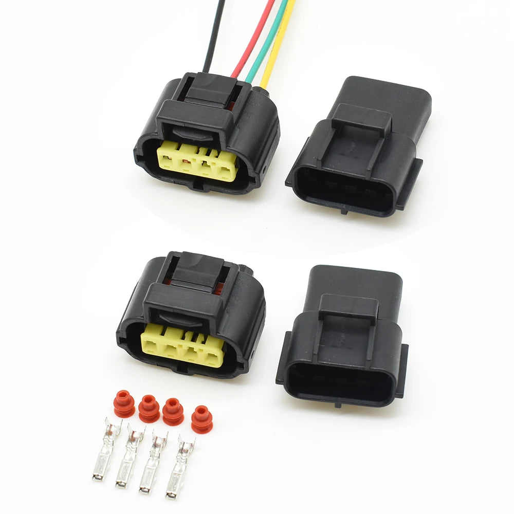 Connection demonstration of Tyco AMP 4 Pin Automotive Waterproof Wire Connector for Toyota 90980-10711 184046-1