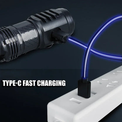 Type-C rechargeable LED torch with built-in battery
