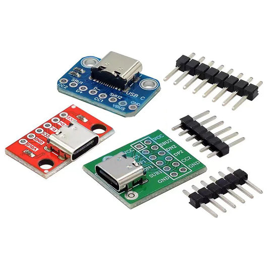 Type-C USB to Pin DIP female B-type adapter board with soldered pins, suitable for DIY electronics and prototyping