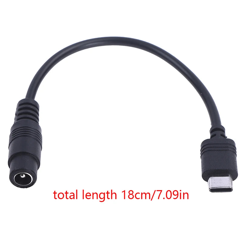 USB Type-C to DC 5.5x2.1 female power converter adapter cable