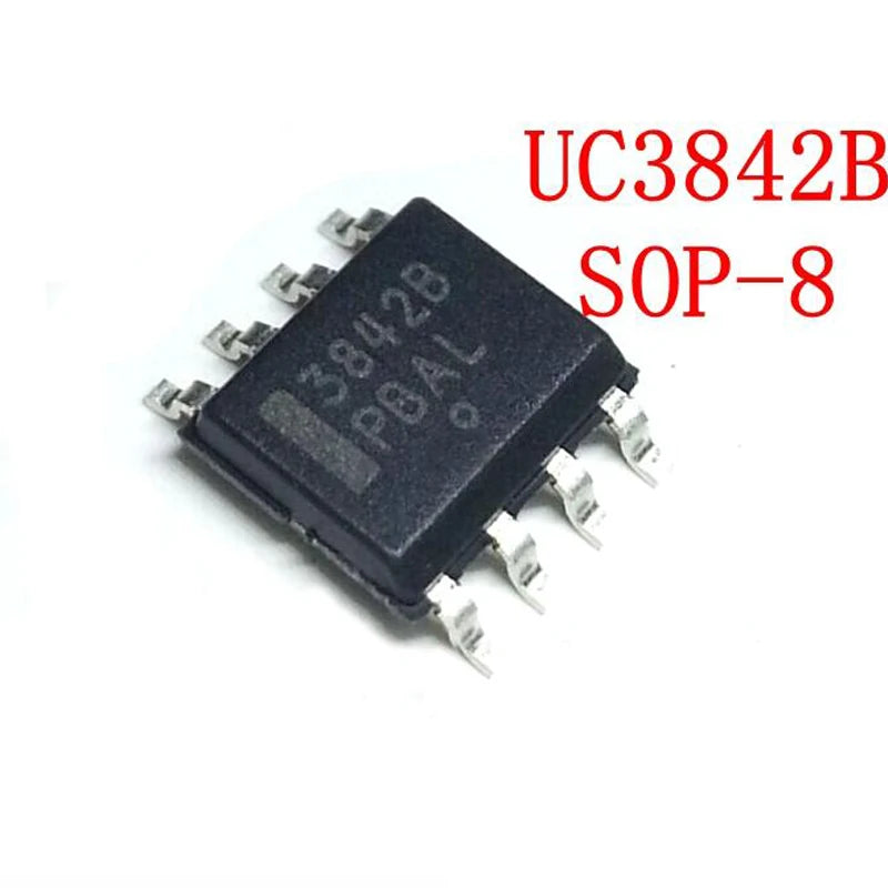 UC3842 PWM controller IC in SOP8 package, UC3842A and UC3842B, high-performance SMD switching chip for power supply circuits