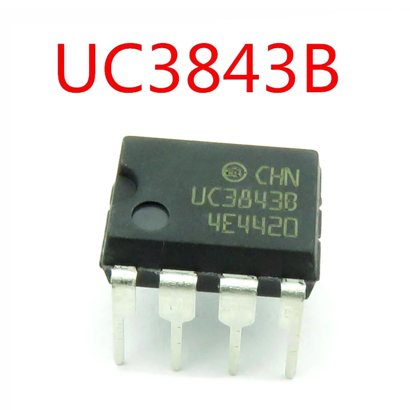 UC3843 DIP-8 PWM controller IC chipset for switch mode power supplies, DC-DC converters, and electronic power management circuits