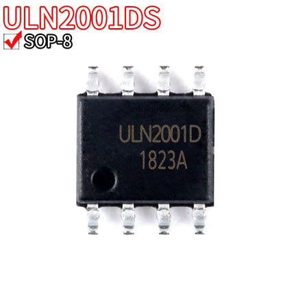 ULN2001 SOP-8 three-channel relay driver IC chip for controlling relays and high-current loads in electronic circuits