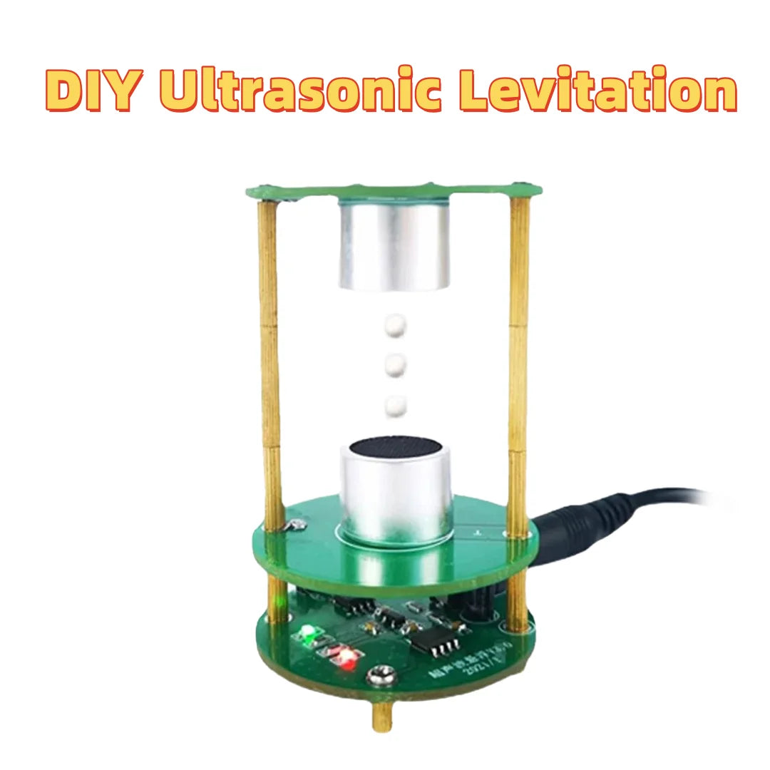 Ultrasonic levitation kit for floating object control with standing wave and acoustic suspension, 12V DIY electronics and soldering project